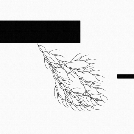 Lightning Bolt A monochrome graphic depicting a L-tree and two rectangles.